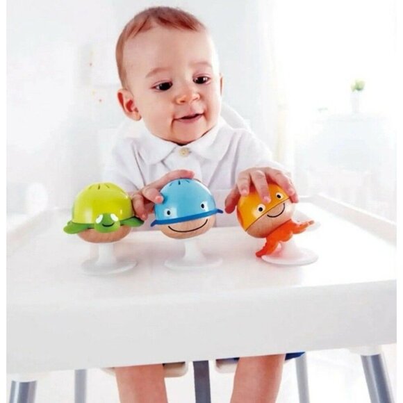 Hape Toys Stay-Put Rattle Set – Baby Sea Animal Rattles with Suction Cups - Picture 12 of 12